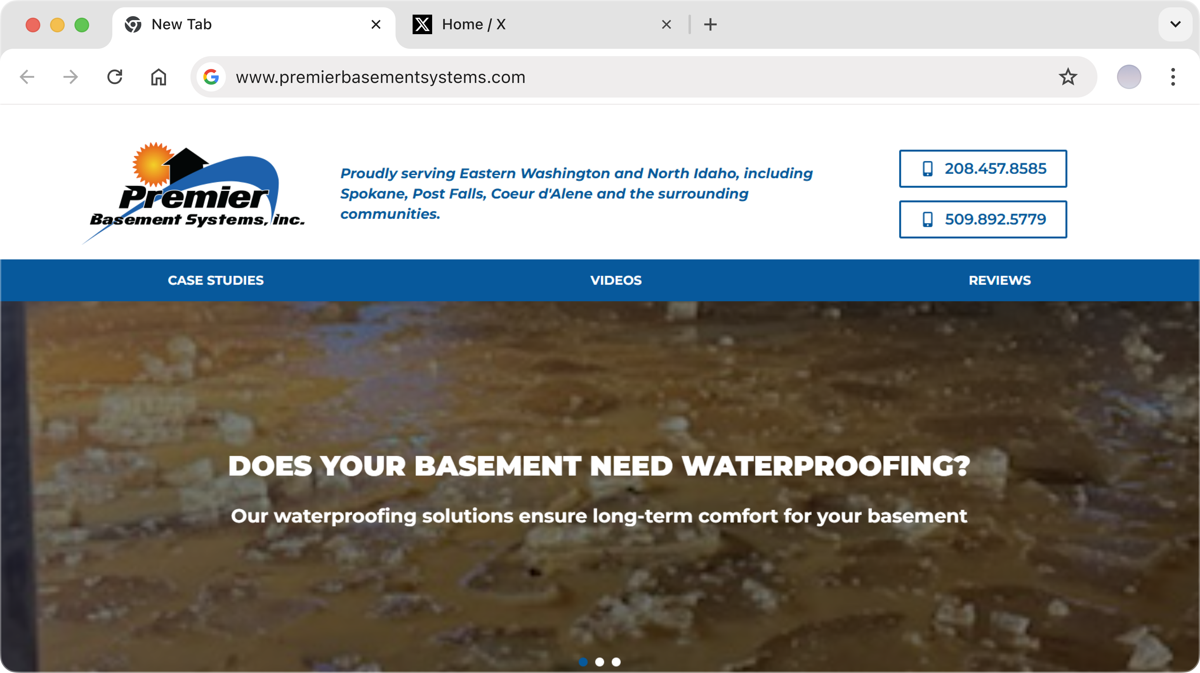 Original Premier Basement Systems homepage