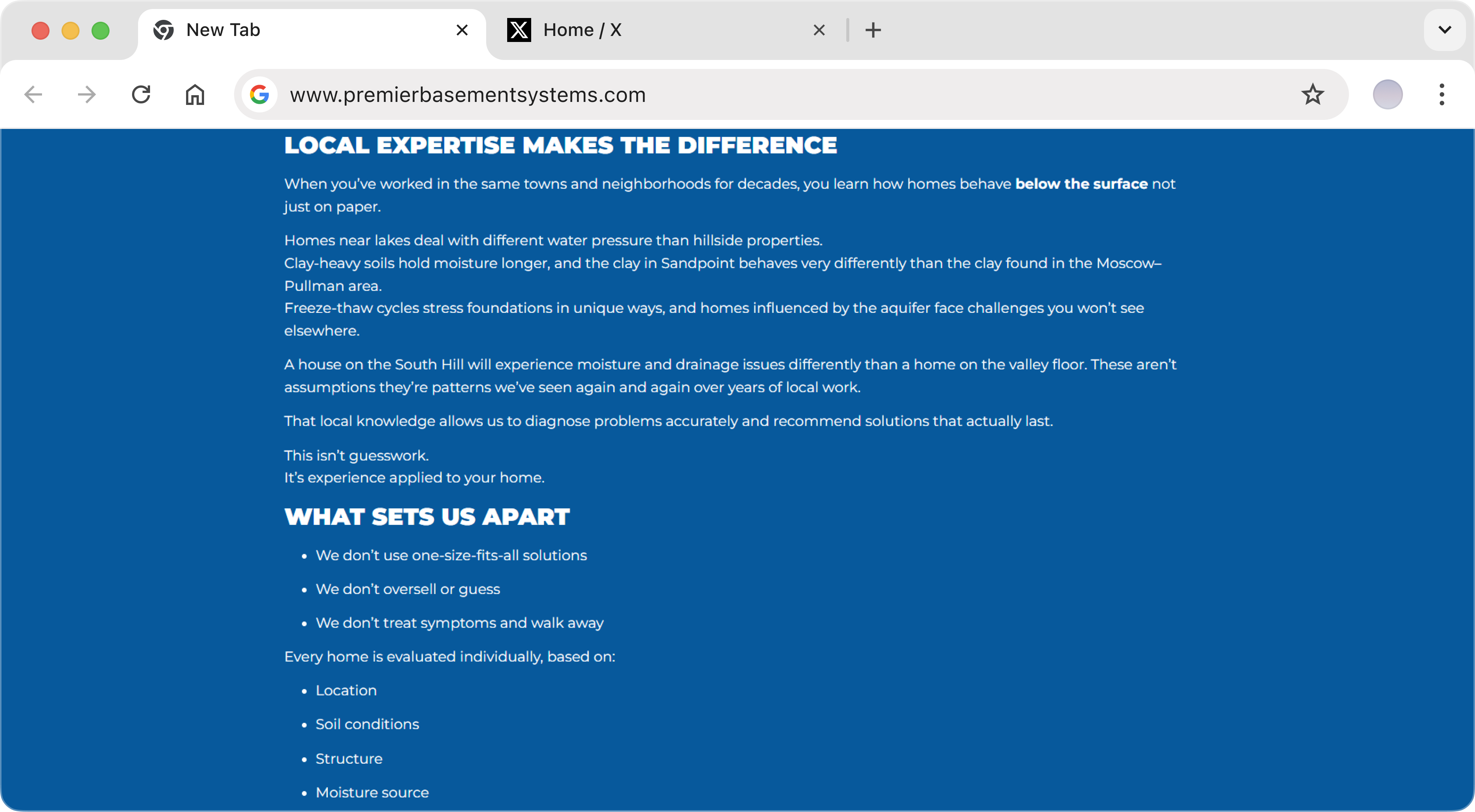 Premier's original text-heavy benefits section