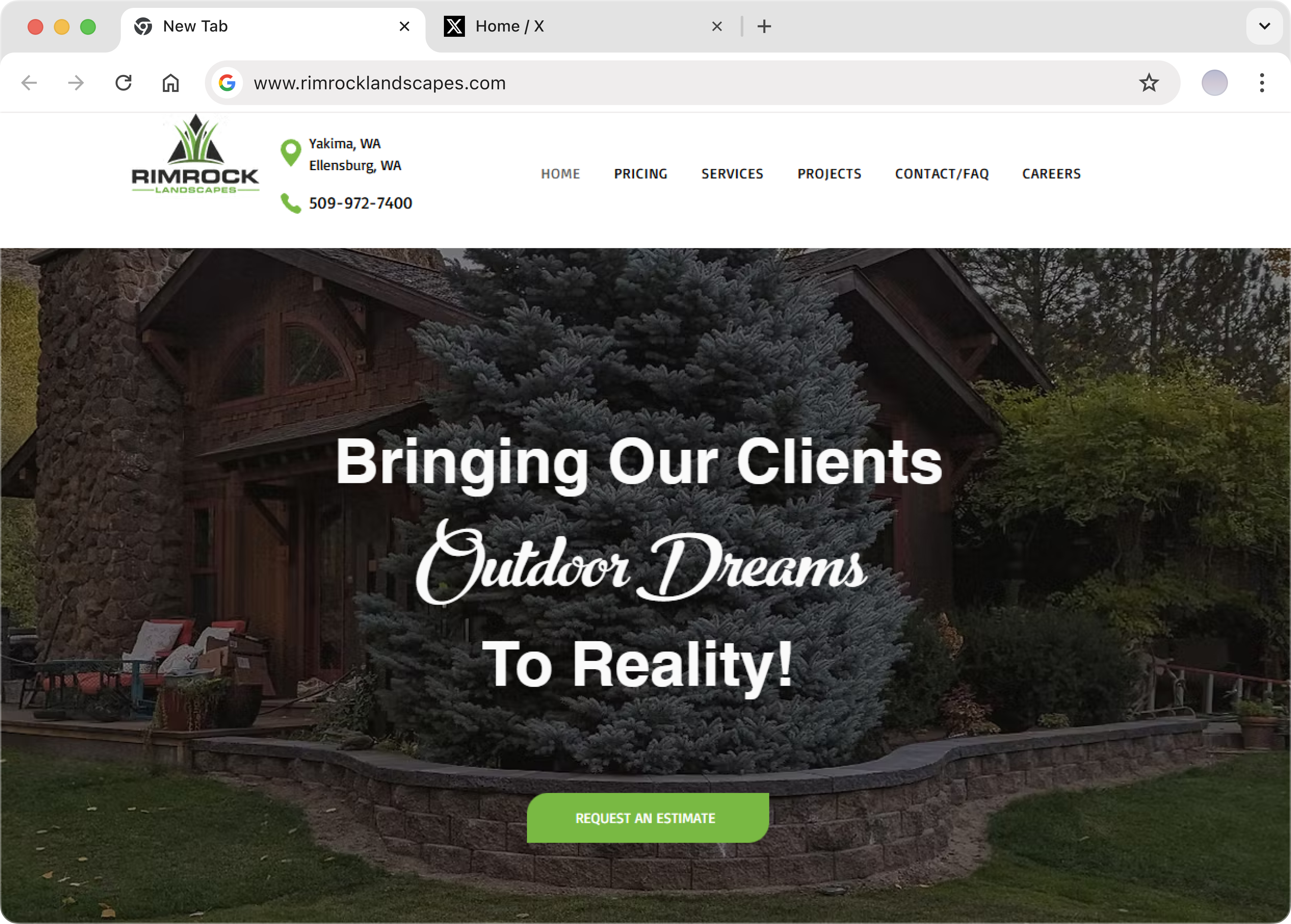 Original Rimrock Landscapes homepage