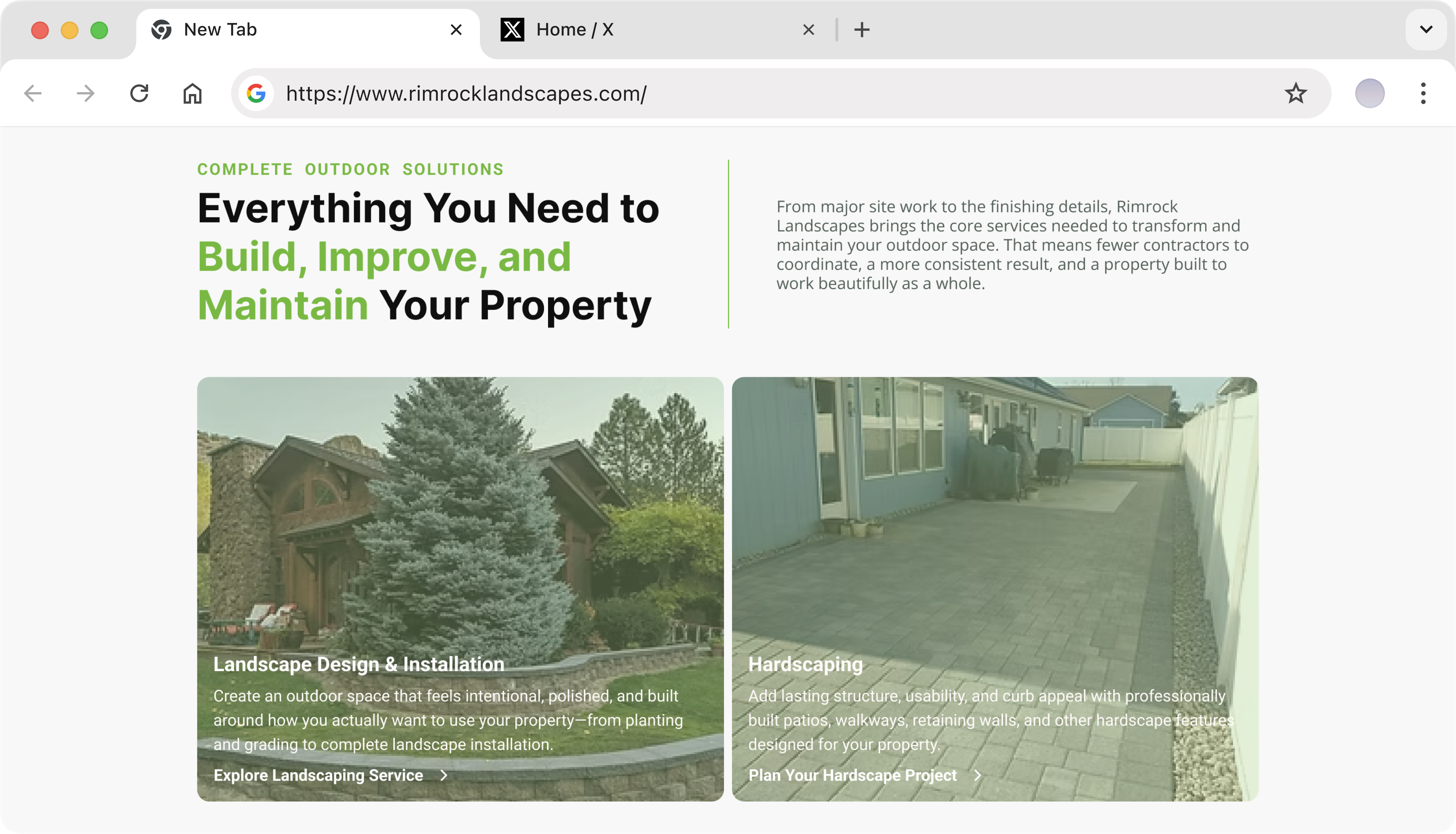 Redesigned Rimrock service section