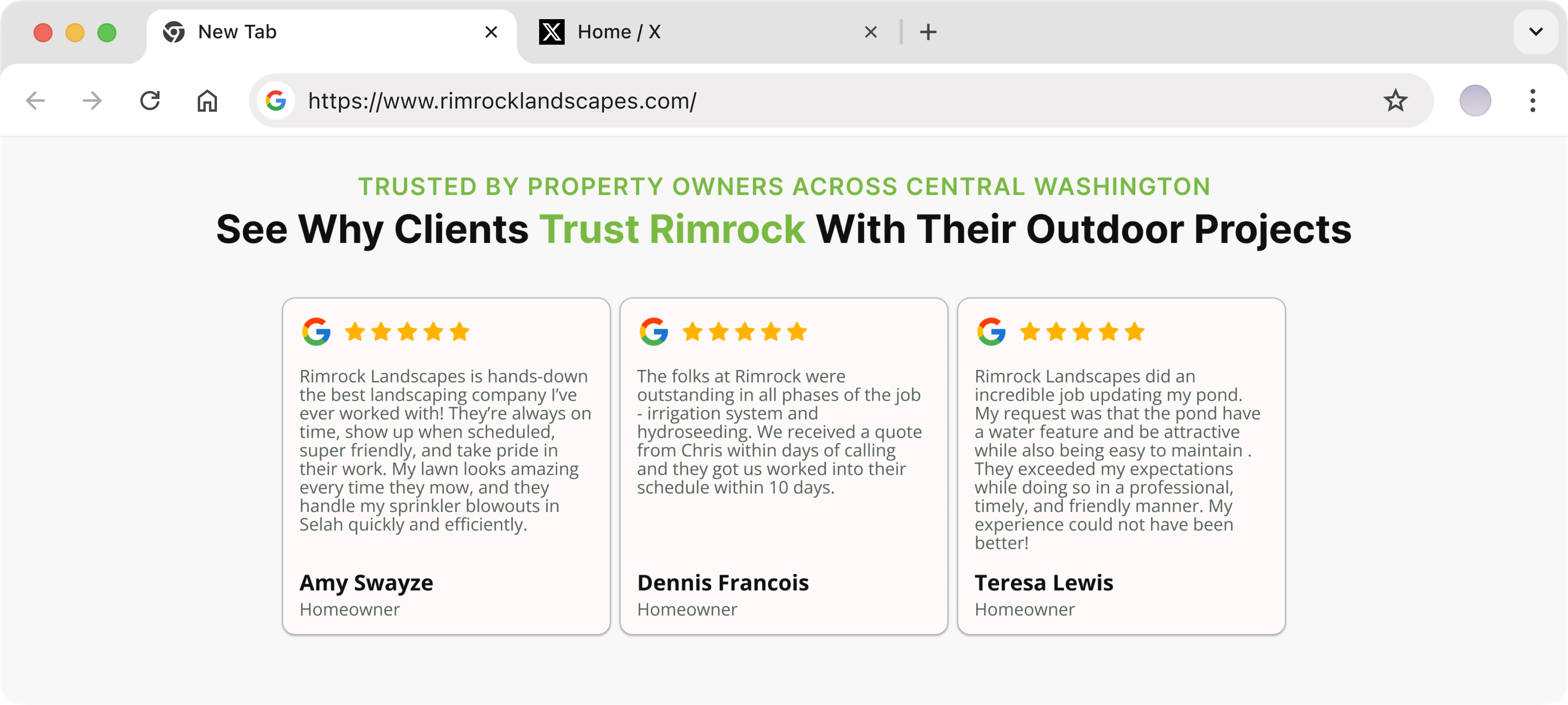 Rimrock customer testimonials and review proof